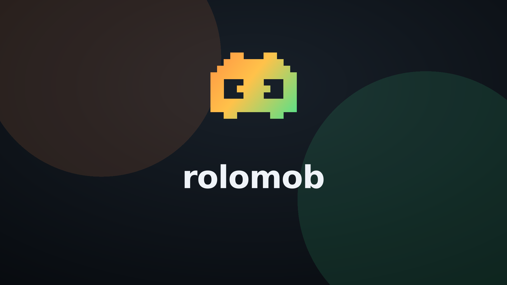 RoloMob 16:9 cover, the wordmark over a faint mark pattern